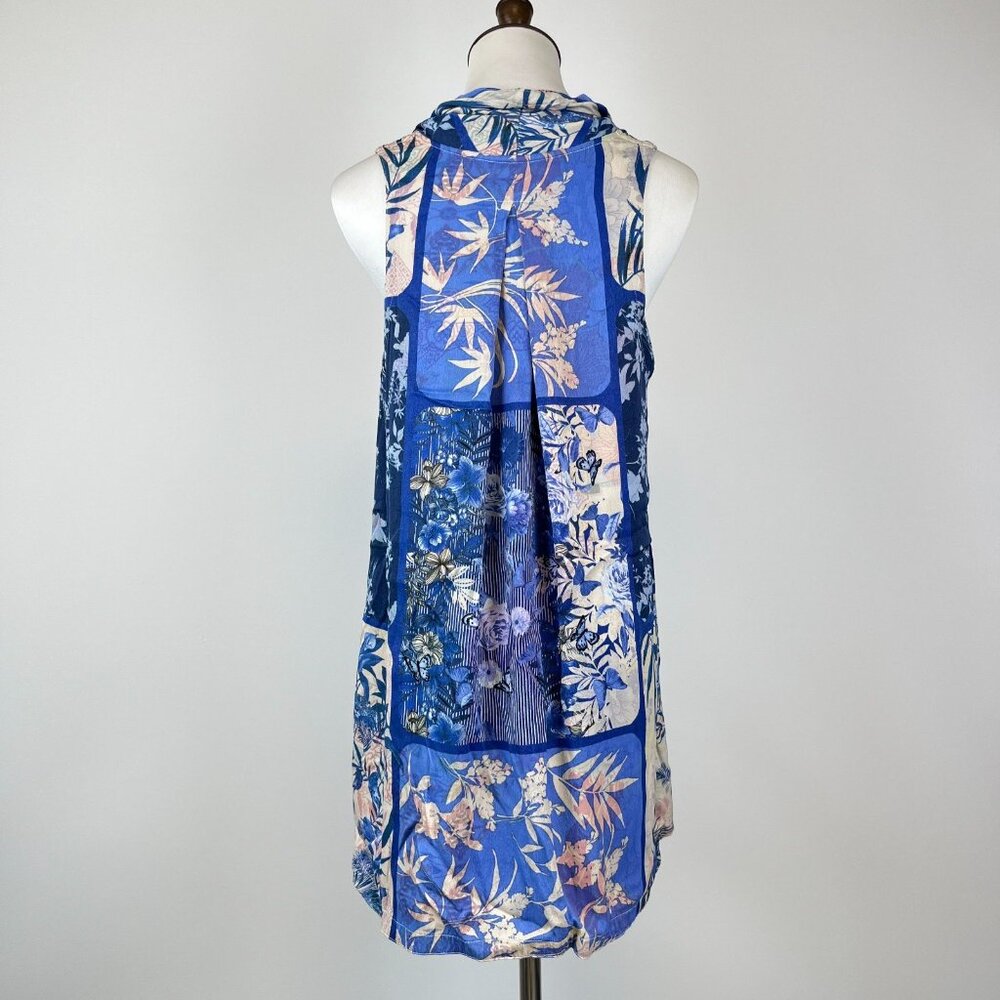 NWOT Johnny Was Anya Vest Floral Blue Open Front Hobo Chic Kimono Size S - Picture 5 of 14